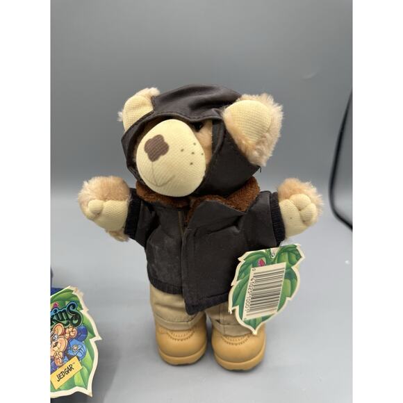 Vintage 1980s Xavier Roberts Furskins Bears “Jedgar” & Pilot Outfit 8” - Picture 3 of 6
